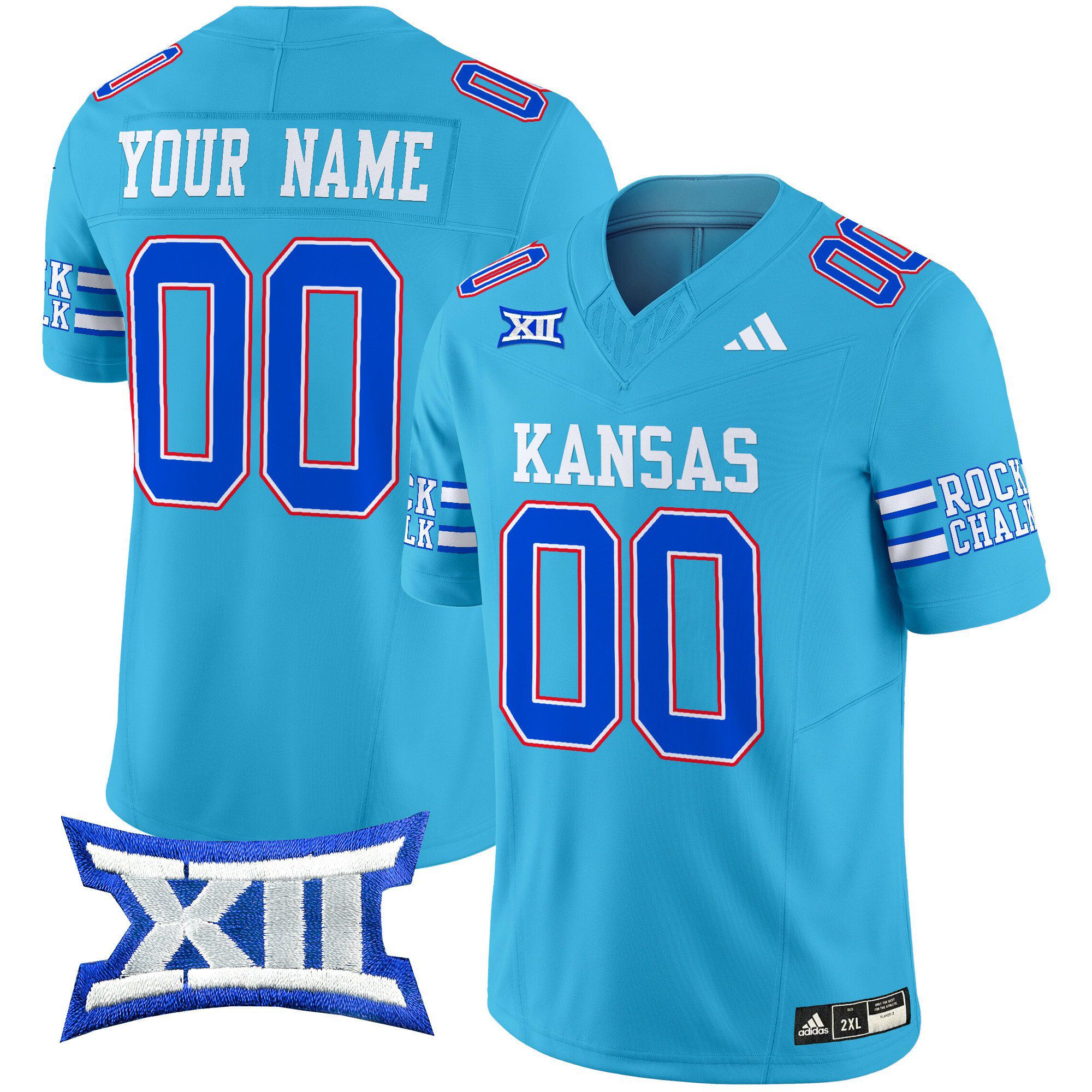 Men Kansas Jayhawks Light Blue 2024 Vapor Limited Custom NCAA Jersey->customized nfl jersey->Custom Jersey